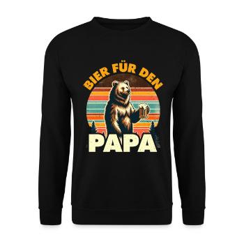 Father-to-be BEER FOR DAD Funny - Unisex Sweatshirt - black - Front - Alina (178cm) & Michal (187cm)