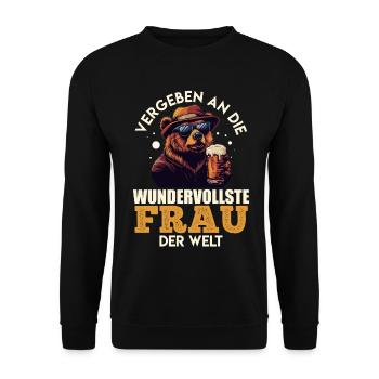 Mallorca VERGEBEN AN DIE WUNDERVOLLSTE FRAU - Unisex Pullover - Schwarz - Vorne - Alina (178cm) & Michal (187cm)