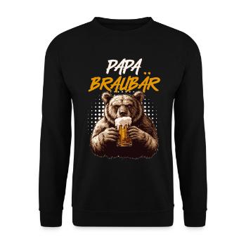 Soon DAD BROWN BEAR Father BROWN BEAR Fatherhood Funny - Unisex Sweatshirt - black - Front - Alina (178cm) & Michal (187cm)