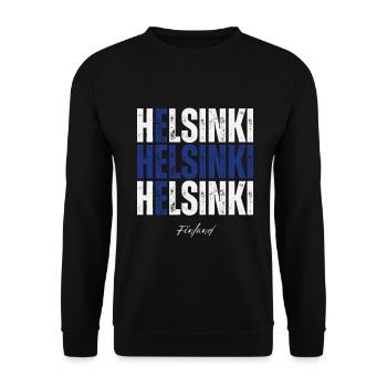 Helsinki Finnland, eine Erinnerung an Helsinki - Unisex Pullover - Schwarz - Vorne - Alina (178cm) & Michal (187cm)