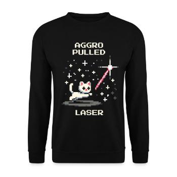 Aggro Drawn: Laser | Cat play instinct - Unisex Sweatshirt - black - Front - Alina (178cm) & Michal (187cm)