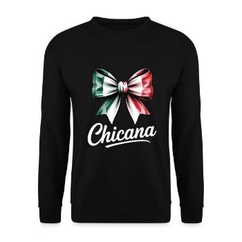 Chicana Bow Italy Flag Design - Unisex Sweatshirt - black - Front - Alina (178cm) & Michal (187cm)