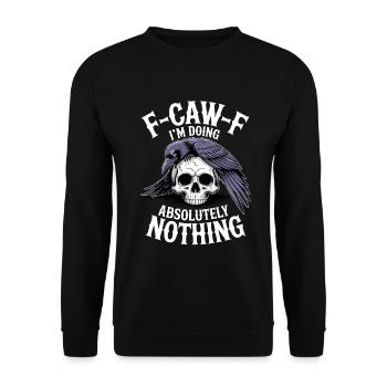 F-GAW-F Absolut Nichts Skull Raven - Unisex Pullover - Schwarz - Vorne - Alina (178cm) & Michal (187cm)