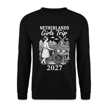 Netherlands Girls' Trip 2027 - Unisex Sweatshirt - black - Front - Alina (178cm) & Michal (187cm)