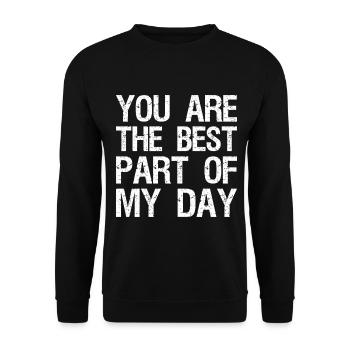 you are the best part of my day - Unisex Pullover - Schwarz - Vorne - Alina (178cm) & Michal (187cm)