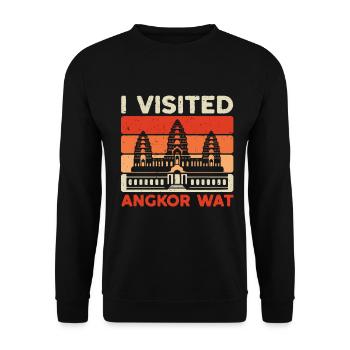 Cambodge Cambodgiens J’ai visité Angkor Wat - Sweat-shirt Unisexe - noir - Devant - Alina (178cm) & Michal (187cm)