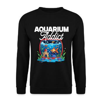 Fischzüchter Aquarianer Fischzucht Aquarium Addict - Unisex Pullover - Schwarz - Vorne - Alina (178cm) & Michal (187cm)