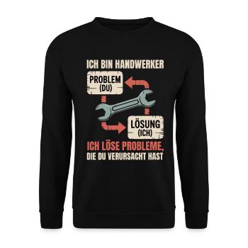 Je suis un artisan : solution au lieu de problème - Sweat-shirt Unisexe - noir - Devant - Alina (178cm) & Michal (187cm)