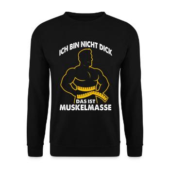 Les muscles au lieu de la masse disent - Sweat-shirt Unisexe - noir - Devant - Alina (178cm) & Michal (187cm)