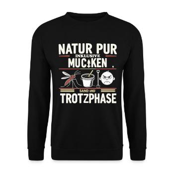 Pure nature mosquito defiance phase - Unisex Sweatshirt - black - Front - Alina (178cm) & Michal (187cm)