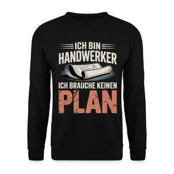 Craftsmen without a plan - Unisex Sweatshirt - black - Front - Alina (178cm) & Michal (187cm)