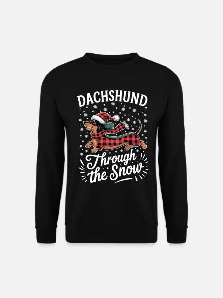 Christmas with Dachshund Shirt - Unisex Sweatshirt - black