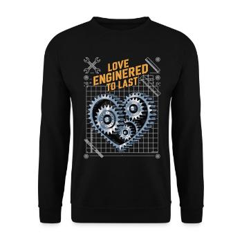 Technology Meets Heart – T-Shirt for Engineers - Unisex Sweatshirt - black - Front - Alina (178cm) & Michal (187cm)