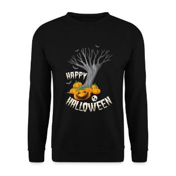 Halloween Jack-o-Lanterns Farm - Unisex Sweatshirt - black - Front - Alina (178cm) & Michal (187cm)