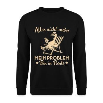 Je suis à la retraite - Drôle d’oie dans un transat - Sweat-shirt Unisexe - noir - Devant - Alina (178cm) & Michal (187cm)