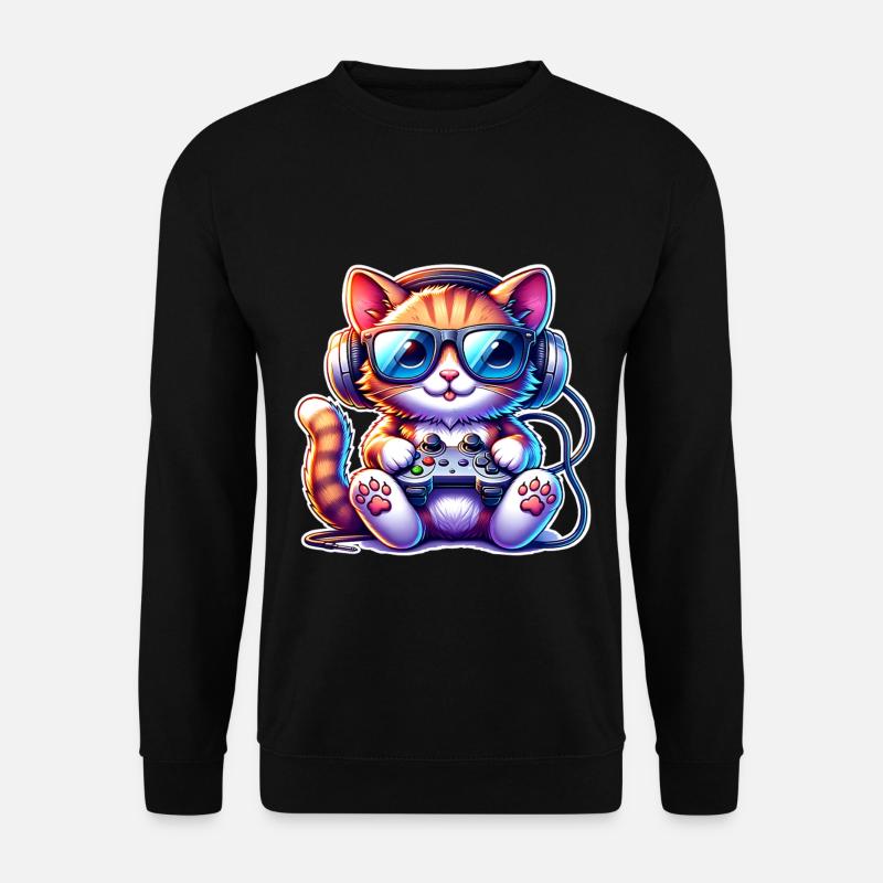 Katze Gaming - Unisex Pullover - Schwarz