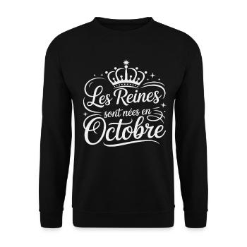 The Queens were born in October Anniversary - Unisex Sweatshirt - black - Front - Alina (178cm) & Michal (187cm)