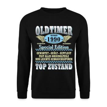 Cadeau 35ème anniversaire Voiture Ancienne Octobre 1990 - Sweat-shirt Unisexe - noir - Devant - Alina (178cm) & Michal (187cm)