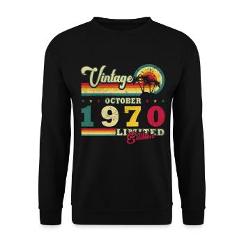 1970 Octobre 1970 Jubilé Octobre 1970 - Sweat-shirt Unisexe - noir - Devant - Alina (178cm) & Michal (187cm)