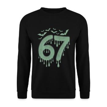Green slime count 67 with bats - Unisex Sweatshirt - black - Front - Alina (178cm) & Michal (187cm)