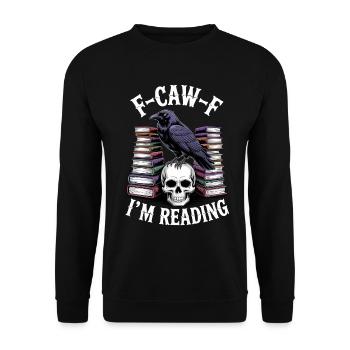 E-Caw-F: I’m Reading - Unisex Pullover - Schwarz - Vorne - Alina (178cm) & Michal (187cm)