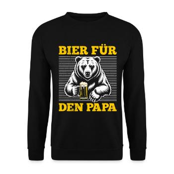 Beer drinkers BEER FOR DAD Fathers Funny - Unisex Sweatshirt - black - Front - Alina (178cm) & Michal (187cm)