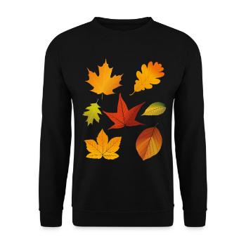 Autumn Fall Leaves - Unisex Sweatshirt - black - Front - Alina (178cm) & Michal (187cm)