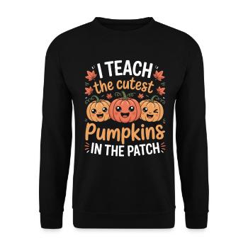 Süße Kürbisse im Herbst Lehrerin - Unisex Pullover - Schwarz - Vorne - Alina (178cm) & Michal (187cm)