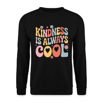 Kindness Is Always Cool Flowers Hearts - Unisex Sweatshirt - black - Front - Alina (178cm) & Michal (187cm)