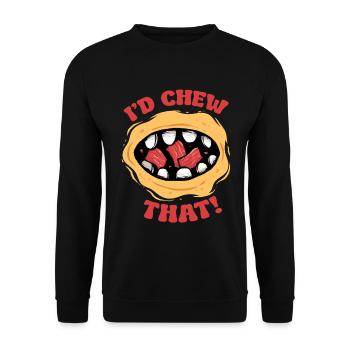 Beef Jerky Dried Meat Biltong I'd Chew That - Unisex Sweatshirt - black - Front - Alina (178cm) & Michal (187cm)