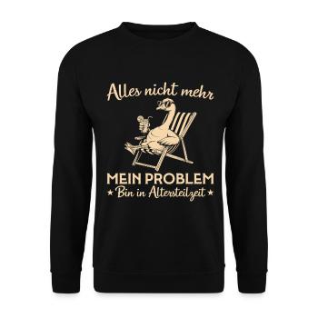 I'm in partial retirement - Funny goose in a deck chair - Unisex Sweatshirt - black - Front - Alina (178cm) & Michal (187cm)