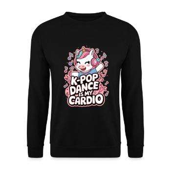 K-Pop Tanz Lustig Korea - Unisex Pullover - Schwarz - Vorne - Alina (178cm) & Michal (187cm)