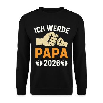 Future papa JE SERAI PAPA 2026 Drôle - Sweat-shirt Unisexe - noir - Devant - Alina (178cm) & Michal (187cm)
