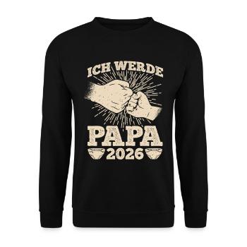Father-to-be I WILL BE A DAD 2026 Funny - Unisex Sweatshirt - black - Front - Alina (178cm) & Michal (187cm)