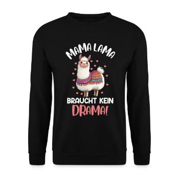 Les futures mamans MAMA LAMA N'A PAS BESOIN DE DRAME - Sweat-shirt Unisexe - noir - Devant - Alina (178cm) & Michal (187cm)