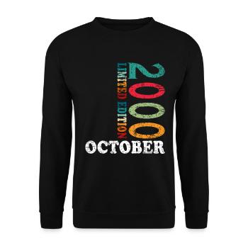 25e anniversaire Original Octobre Année 2000 - Sweat-shirt Unisexe - noir - Devant - Alina (178cm) & Michal (187cm)