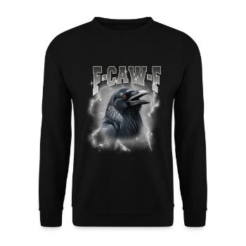 F-Caw-E Raven Storm Graphic - Unisex Sweatshirt - black - Front - Alina (178cm) & Michal (187cm)