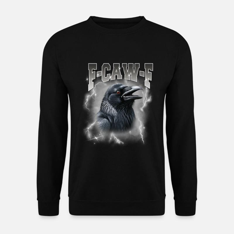 F-Caw-E Rabensturm Graphik - Unisex Pullover - Schwarz