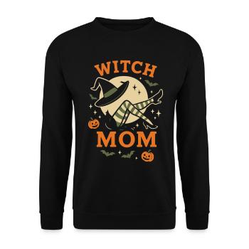 Witch Mom Funny Halloween Costume Idea - Unisex Sweatshirt - black - Front - Alina (178cm) & Michal (187cm)