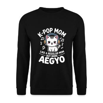 K-Pop Mom Funny Korea Music Aegyo - Unisex Sweatshirt - black - Front - Alina (178cm) & Michal (187cm)