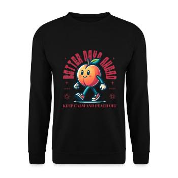 Funny Peach Saying Fruit Lover Peaches - Unisex Sweatshirt - black - Front - Alina (178cm) & Michal (187cm)