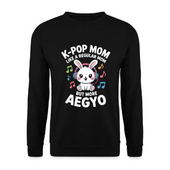 K-Pop Mom Funny Korea Music Aegyo - Unisex Sweatshirt - black - Front - Alina (178cm) & Michal (187cm)