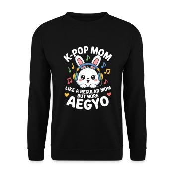 K-Pop Mama Lustig Korea Musik Aegyo - Unisex Pullover - Schwarz - Vorne - Alina (178cm) & Michal (187cm)