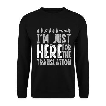 ASL Sign Language Interpreter - Unisex Sweatshirt - black - Front - Alina (178cm) & Michal (187cm)
