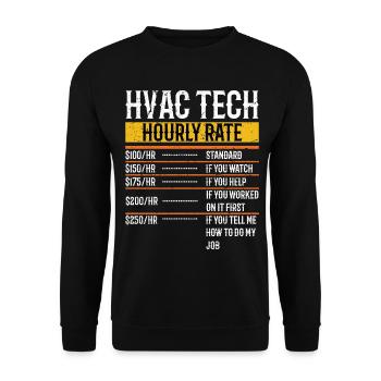 Funny HVAC Technician hourly rate Accounting CP - Unisex Sweatshirt - black - Front - Alina (178cm) & Michal (187cm)
