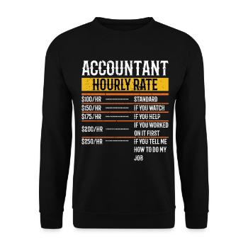 Comptable Taux horaire Drôle Meilleur CPA Officier - Sweat-shirt Unisexe - noir - Devant - Alina (178cm) & Michal (187cm)