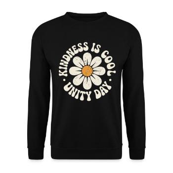 La gentillesse est cool rétro beau message - Sweat-shirt Unisexe - noir - Devant - Alina (178cm) & Michal (187cm)