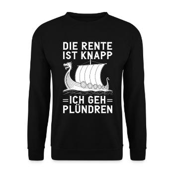 Pension Knapp Viking Raider - Unisex Sweatshirt - black - Front - Alina (178cm) & Michal (187cm)