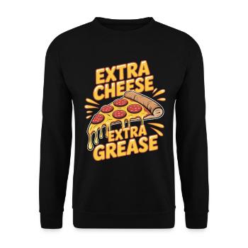 Pizza Foodie Extra Cheese Extra Fat Enjoyment for - Unisex Sweatshirt - black - Front - Alina (178cm) & Michal (187cm)