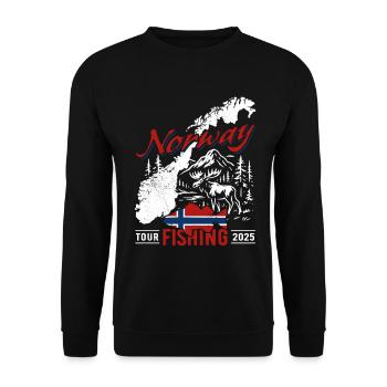 Norway Fishing Tour 2025 - Angler Gift - Unisex Sweatshirt - black - Front - Alina (178cm) & Michal (187cm)